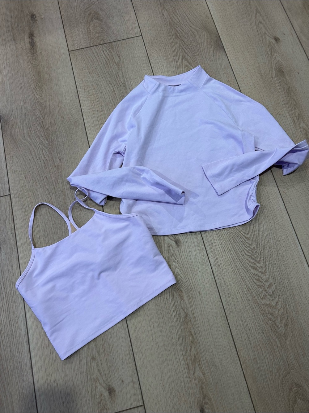 Old Navy Girls Lavender Crop Tank and Long-Sleeve Top Set